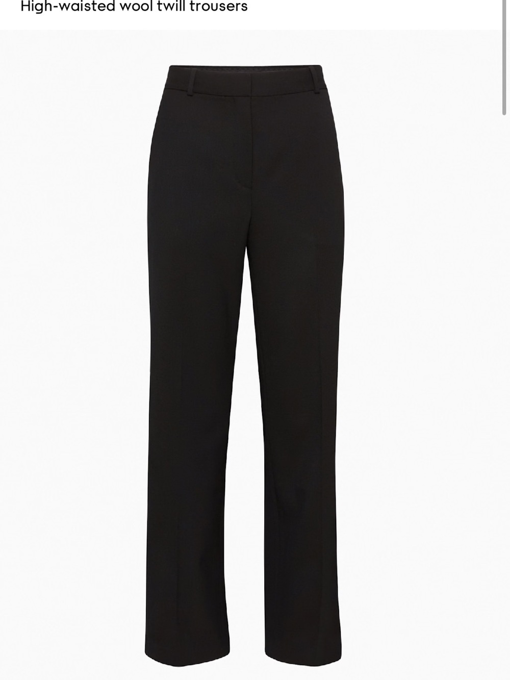 Aritzia Agency Pant High-Waisted Black Wool Twill Trousers Size 8